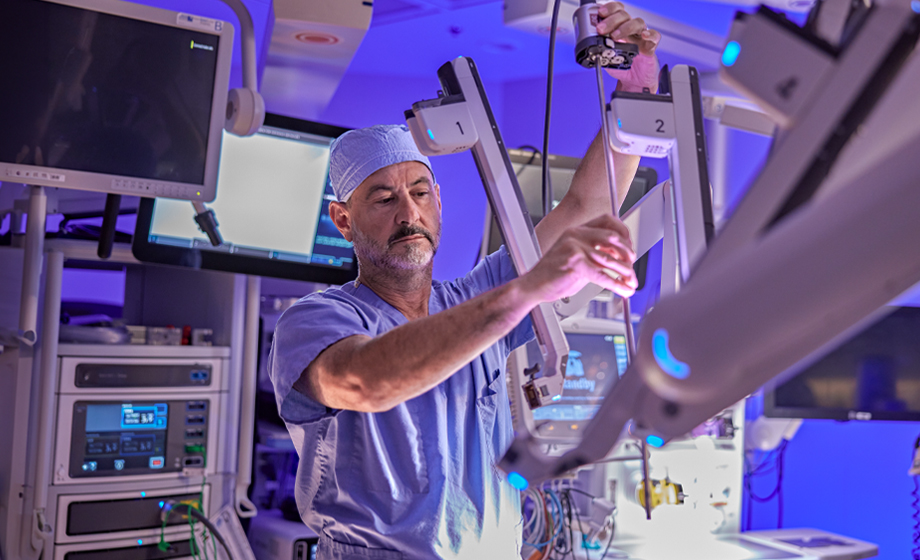 Doctor using robot