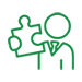 person holding puzzle piece icon