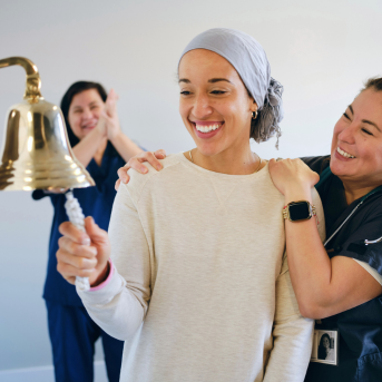Woman ringing bell